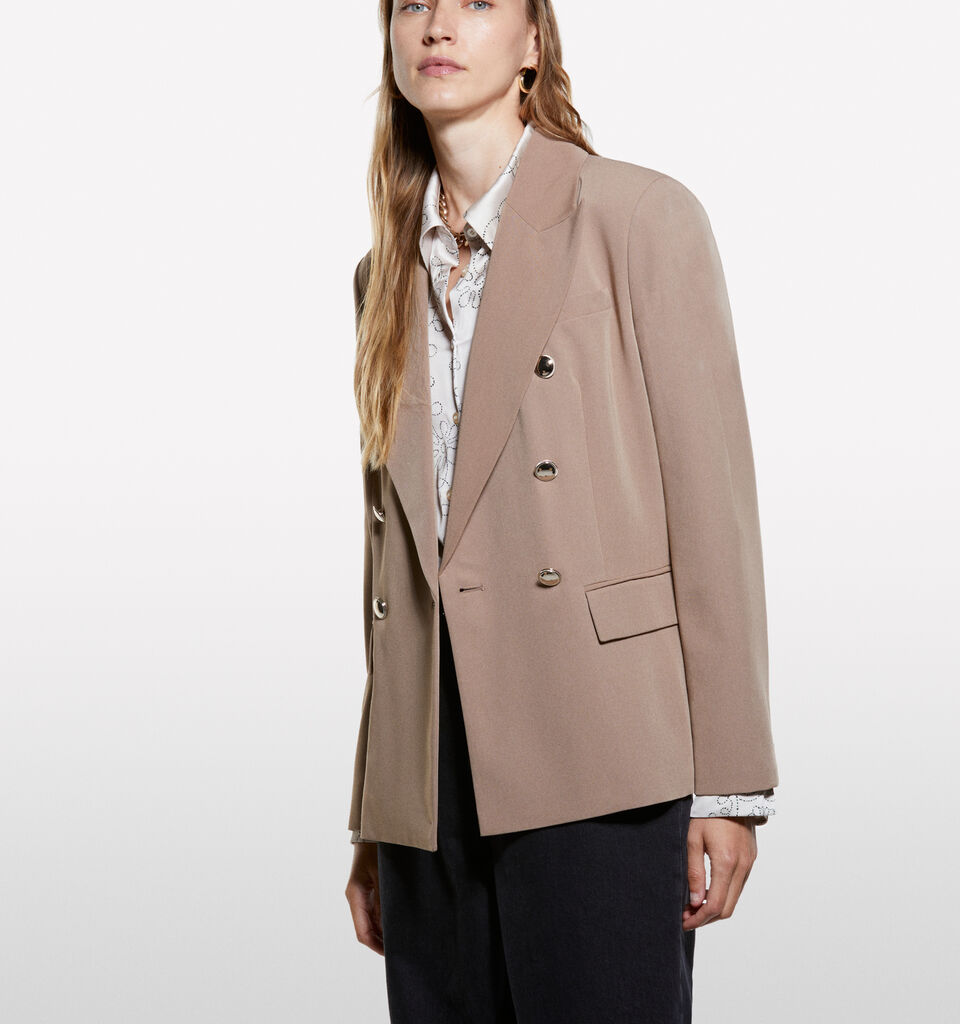 Brown blazer with gold buttons - women's blazers - Brown | Sisley image number 3